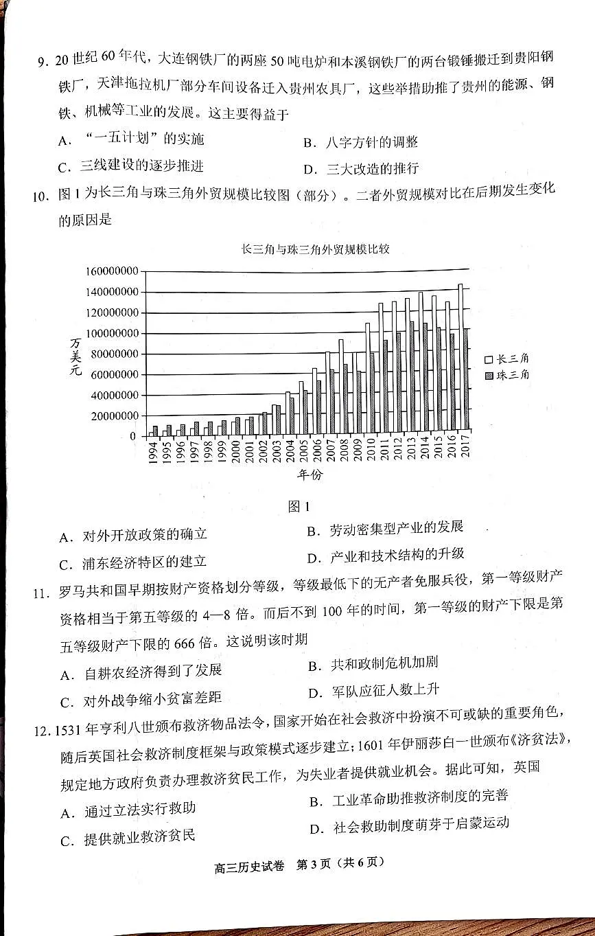 贵州省贵阳市2024-2025学年高三上学期11月质量监测试卷 历史试题（含答案）第3页