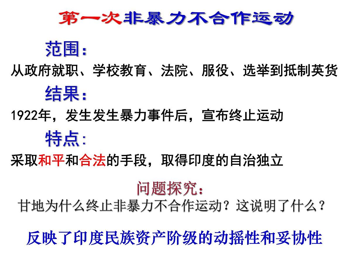 人教版 (新课标)高中历史选修4 4-2《圣雄甘地》课件第8页