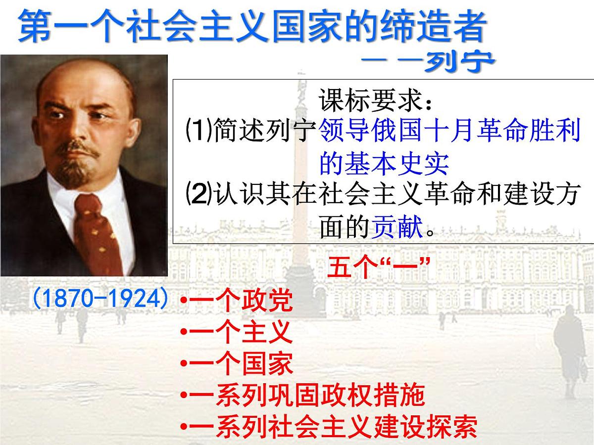 人教版 (新课标)高中历史选修4 5-3《第一个社会主义国家的缔造者列宁》课件第3页