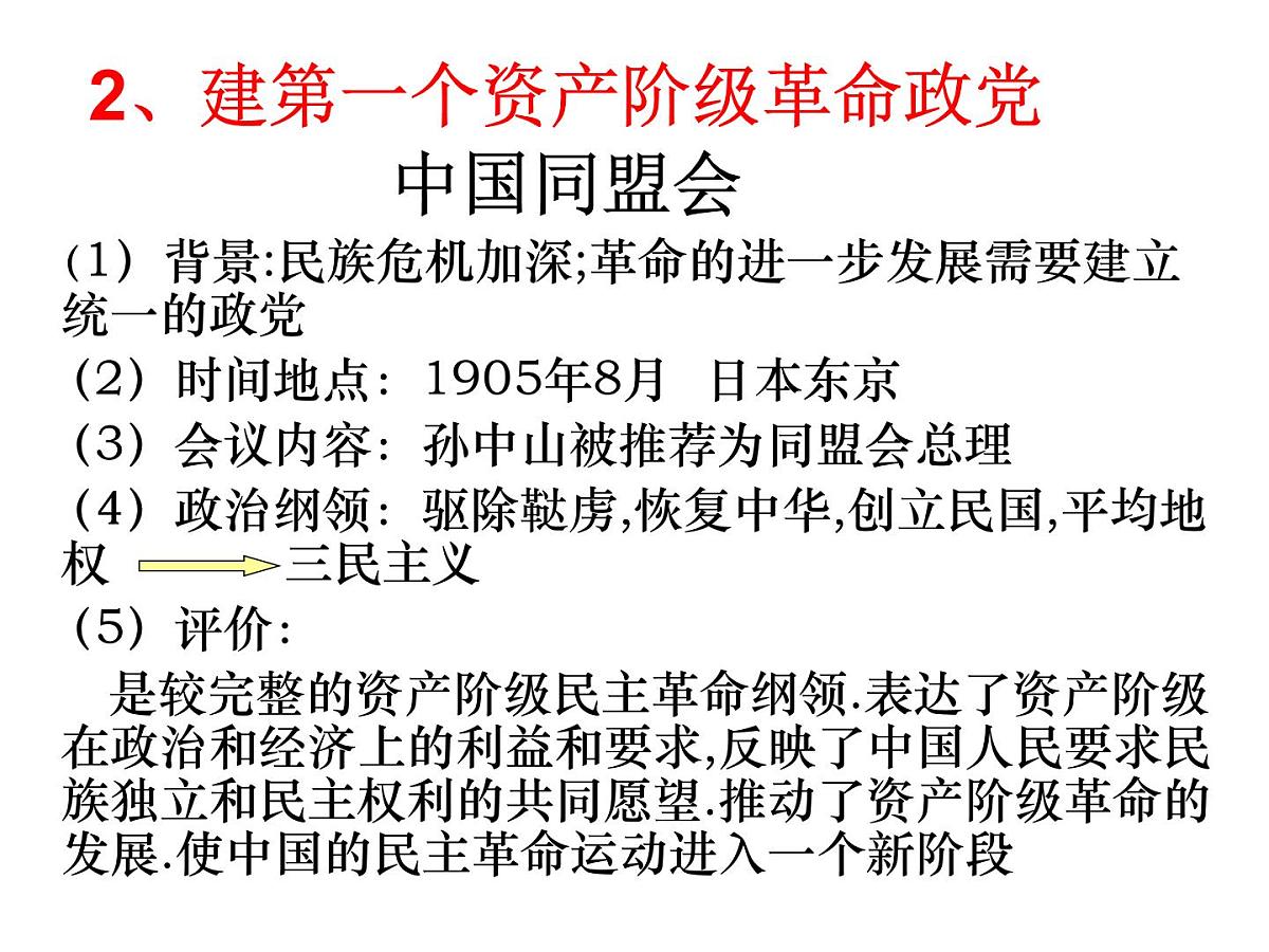 人教版 (新课标)高中历史选修4 4-1《中国民族革命的先行者孙中山》课件第8页