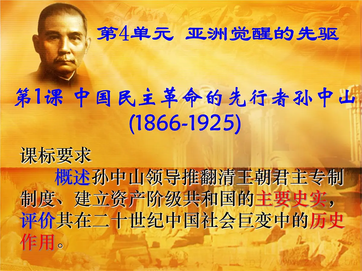 人教版 (新课标)高中历史选修4 4-1《中国民族革命的先行者孙中山》课件第1页