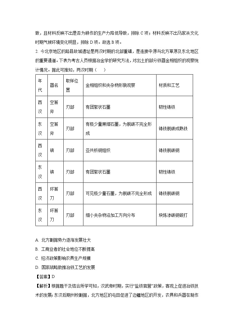 江西省上饶市民校考试联盟2024-2025学年高二下学期阶段测试(三)历史试题（解析版）第2页