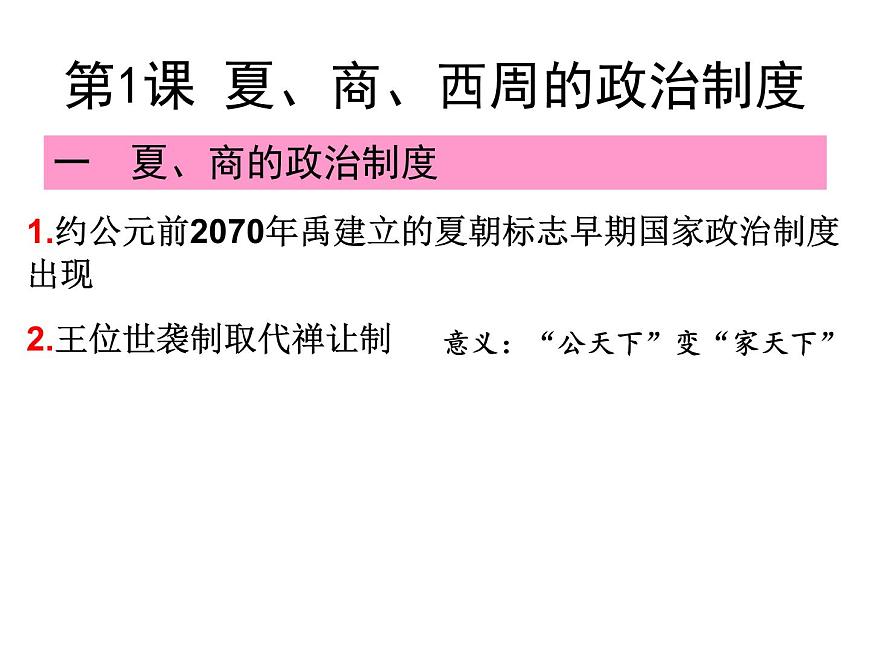 人教版 (新课标)高中历史必修1 1-1《夏、商、西周的政治制度》课件第4页