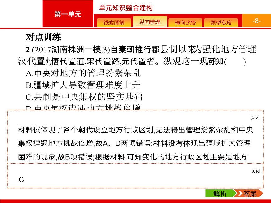 人教版 (新课标)高中历史必修1 第一单元古代中国的政治制度复习课件第8页