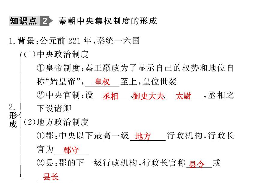 人教版 (新课标)高中历史必修1 第一单元古代中国的政治制度复习课件第5页
