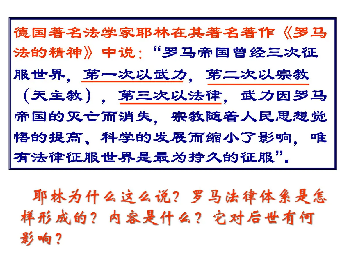 人教版 (新课标)高中历史必修1 2-6《罗马法的起源与发展》课件第1页