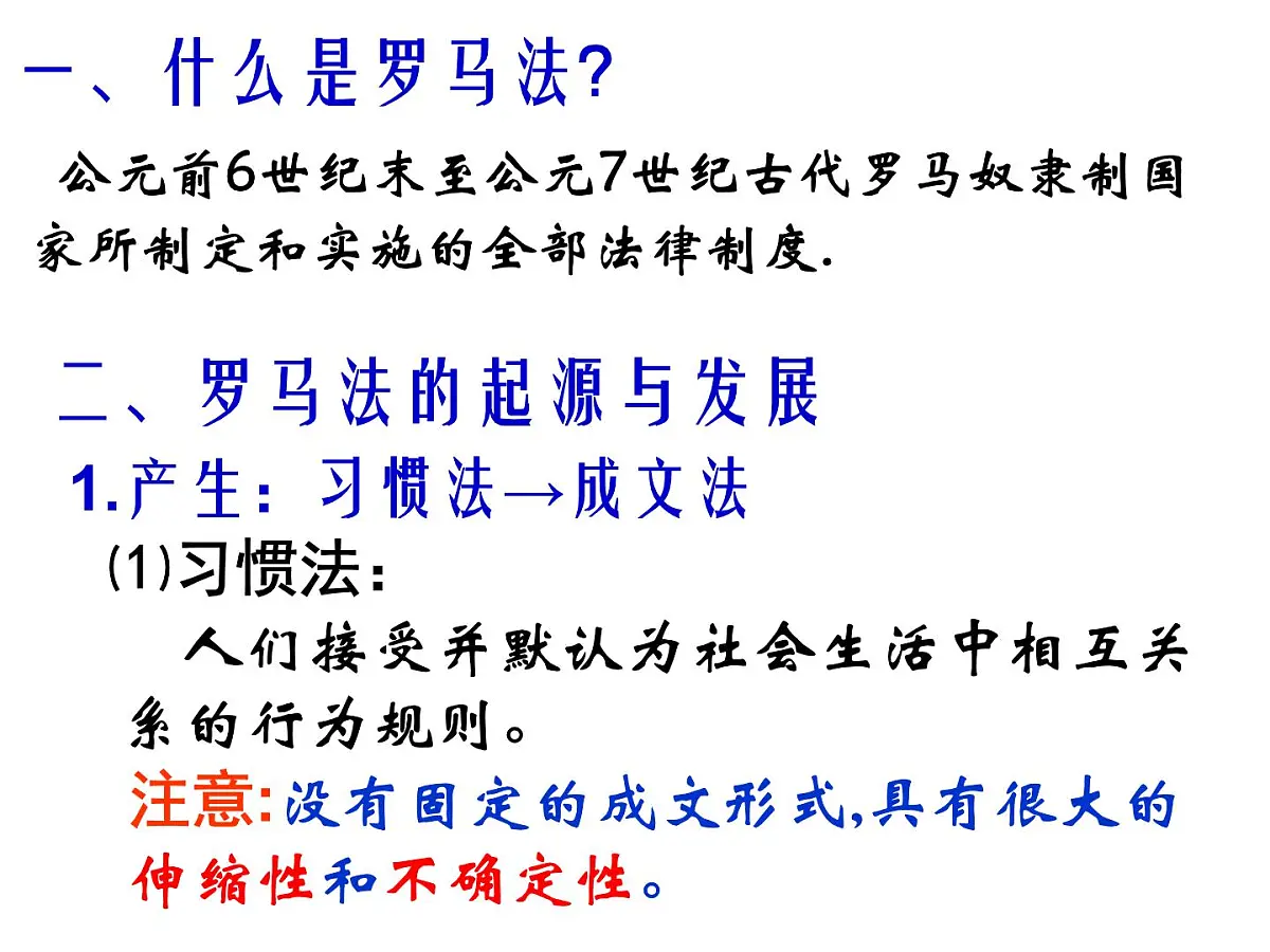 人教版 (新课标)高中历史必修1 2-6《罗马法的起源与发展》课件第3页