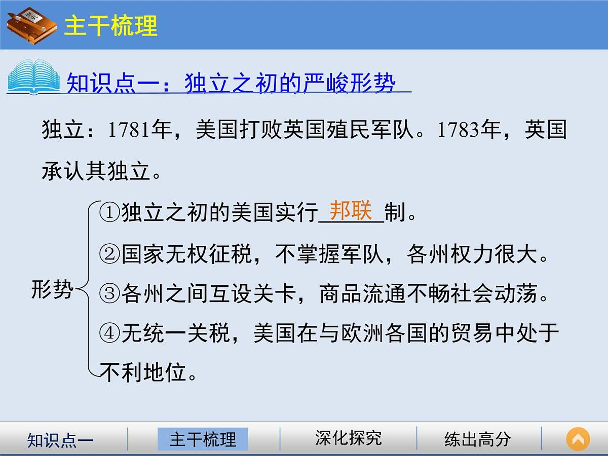 教案—人教版 (新课标)高中历史必修1 3-8《美国联邦政府的建立》课件第3页