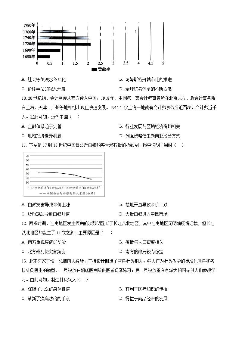 重庆市万州第三中学2024-2025学年高二下学期第一次月考历史试题（原卷版+解析版）第3页