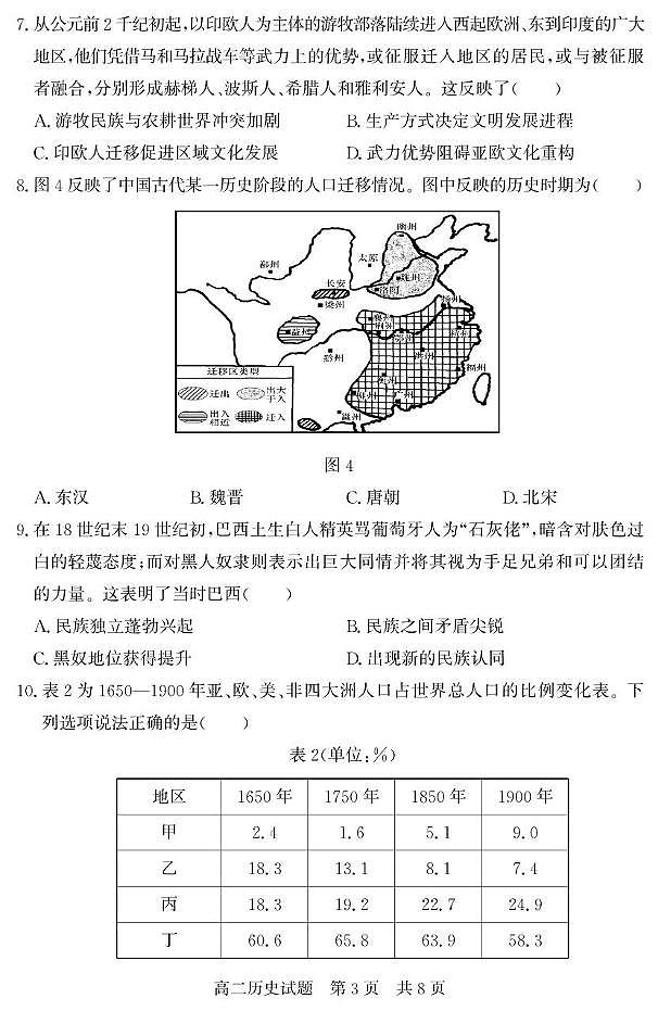 山东省济宁市兖州区2024-2025学年高二下学期期中考试历史试题（PDF版附答案）第3页