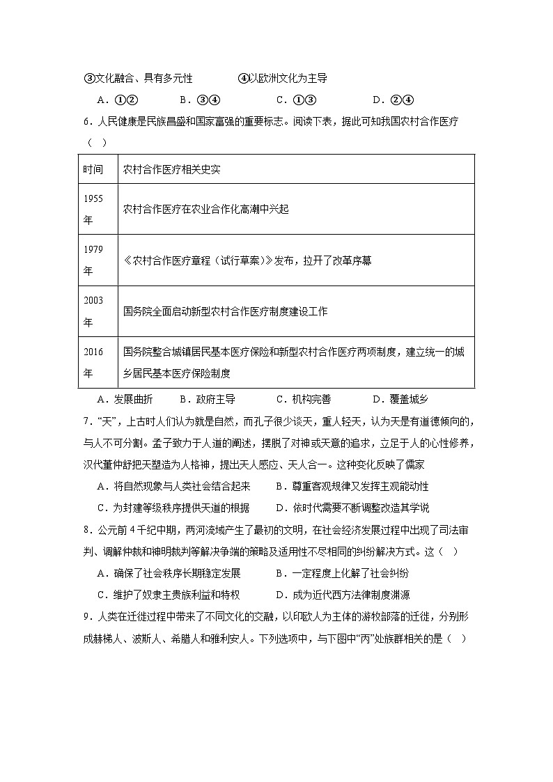 浙江省浙东北县域名校发展联盟（ZDB）2024-2025学年高二下学期4月期中考试历史试题（Word版附答案）第2页