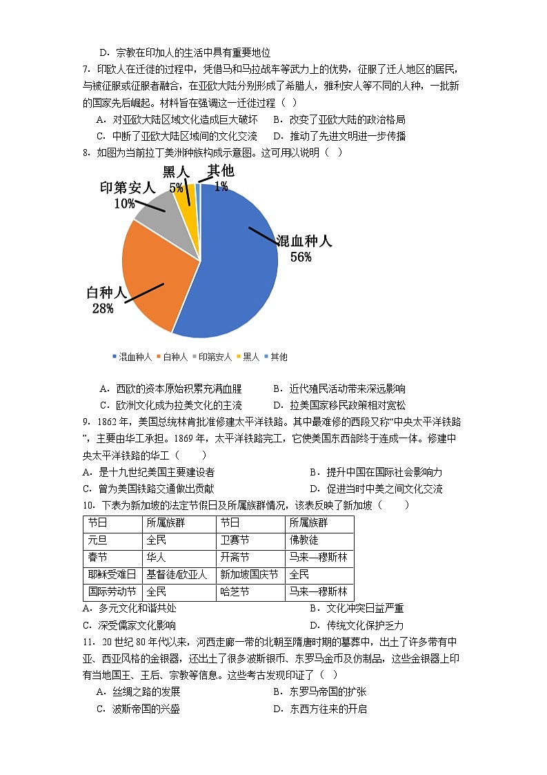 甘肃省金昌市永昌县第一高级中学2024-2025学年高二下学期期中考试历史试题（含解析）第2页