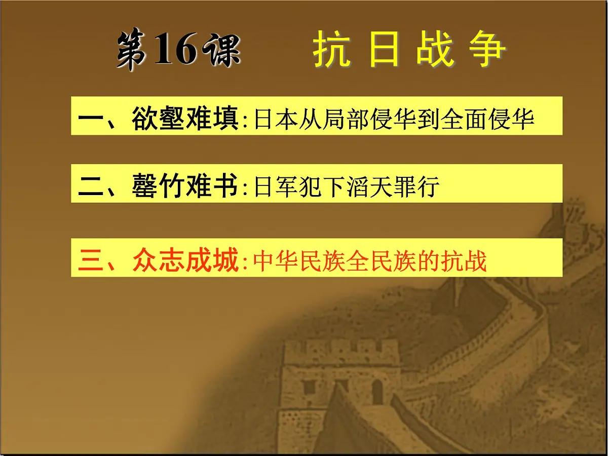 人教版 (新课标)高中历史必修1 4-16《抗日战争》课件第8页