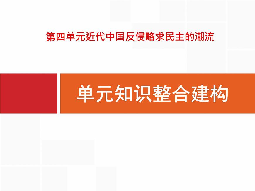 人教版 (新课标)高中历史必修1 第四单元近代中国反侵略求民主的潮流复习课件第1页