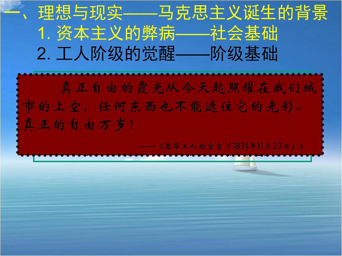 人教版 (新课标)高中历史必修1 5-18《马克思主义的诞生》课件第7页