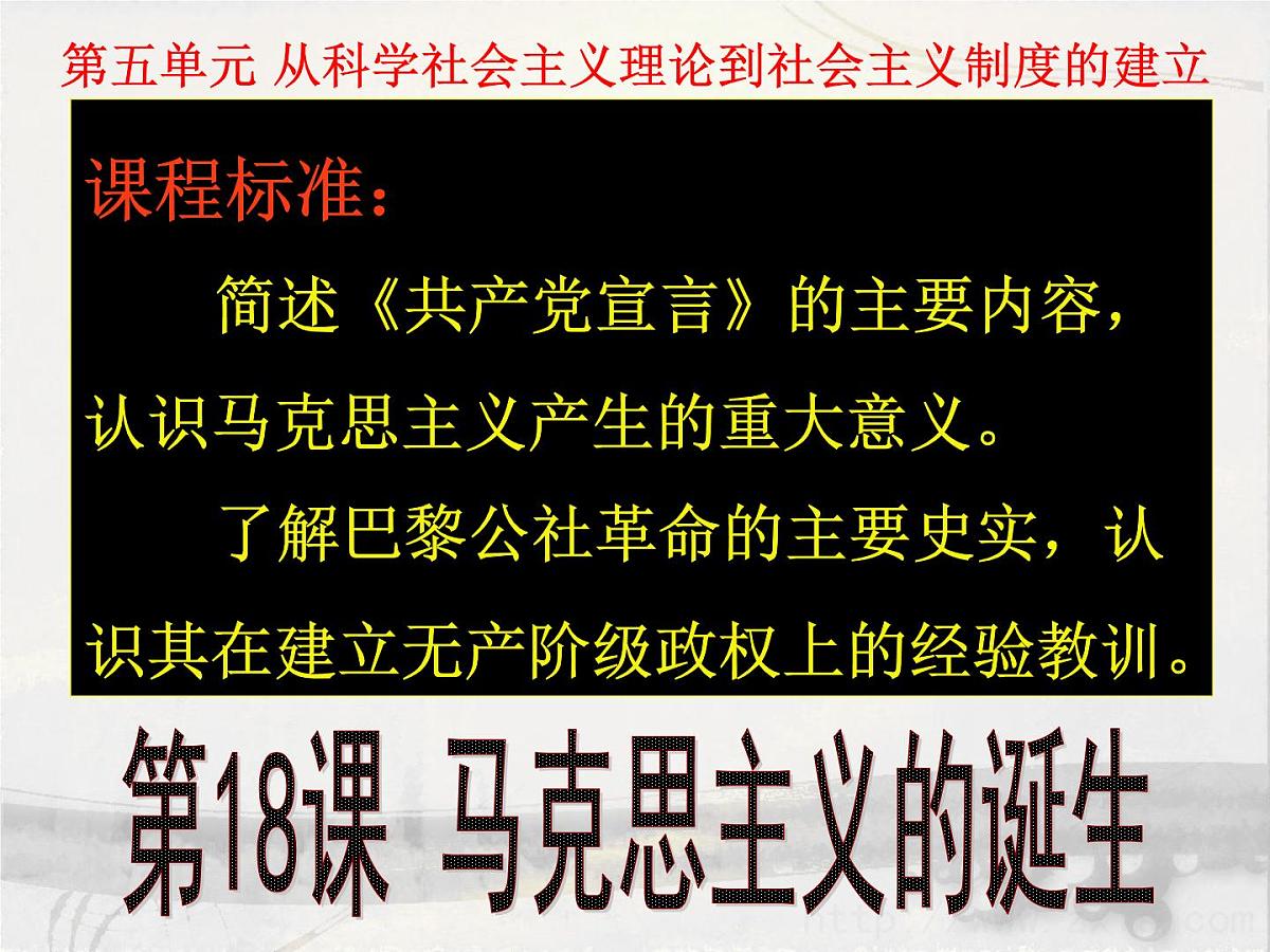 人教版 (新课标)高中历史必修1 5-18《马克思主义的诞生》课件第2页