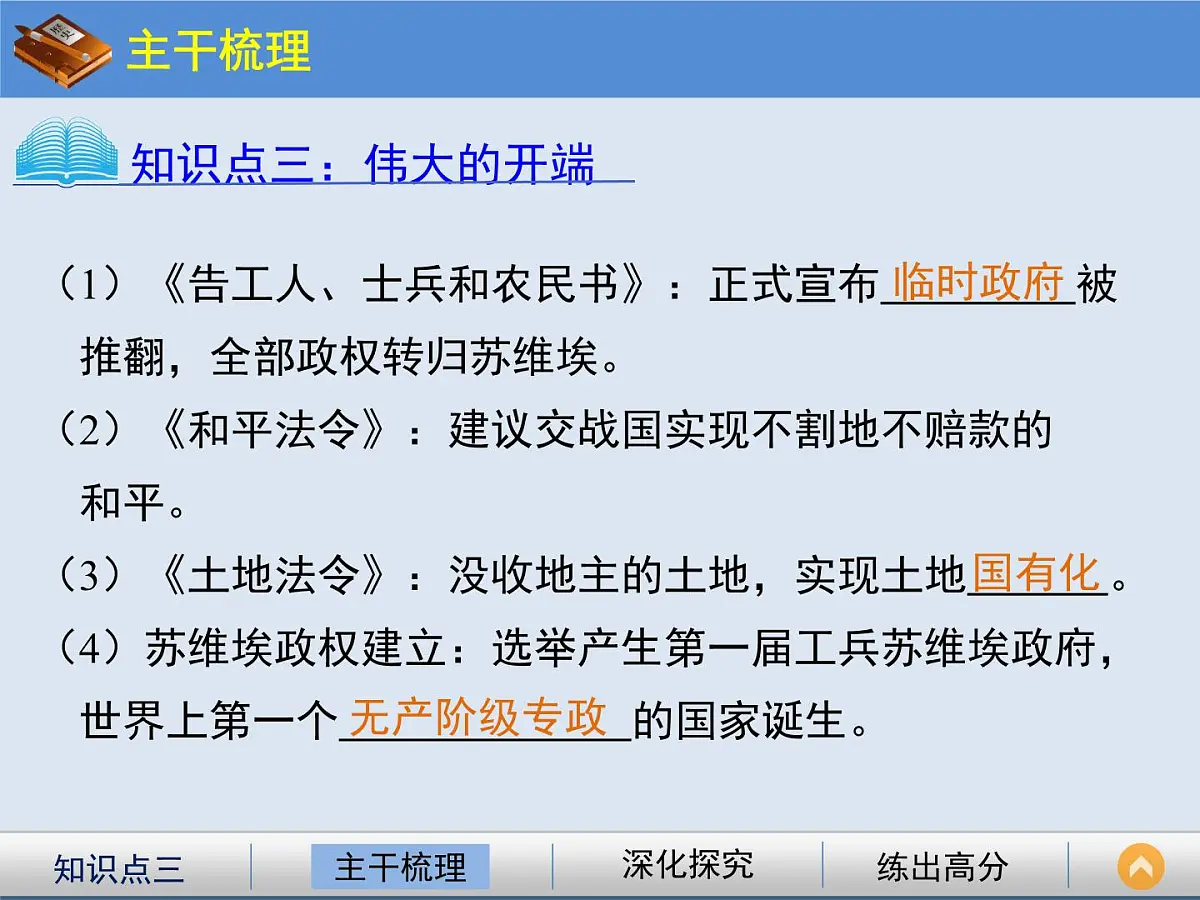 人教版 (新课标)高中历史必修1 5-19《俄国十月革命的胜利》课件第6页