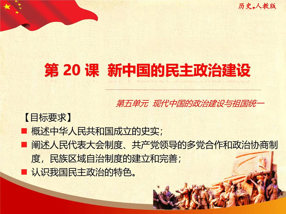 课件—人教版 (新课标)高中历史必修1 6-20《新中国的民主政治建设》第1页