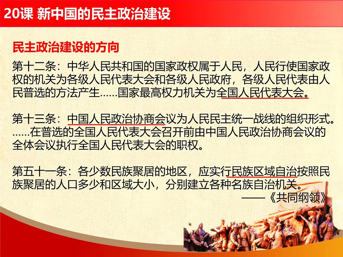 课件—人教版 (新课标)高中历史必修1 6-20《新中国的民主政治建设》第3页