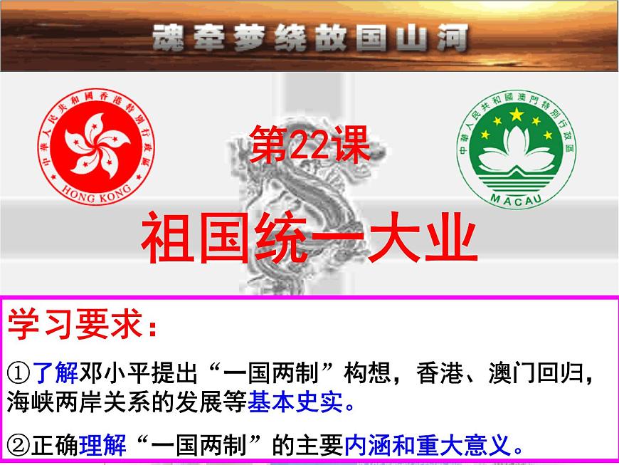 课件—人教版 (新课标)高中历史必修1 6-22《祖国统一大业》第2页
