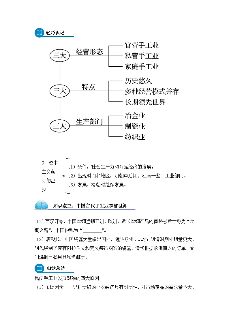 人教版 (新课标)高中历史必修2 1-2《古代手工业的进步》导学案第3页