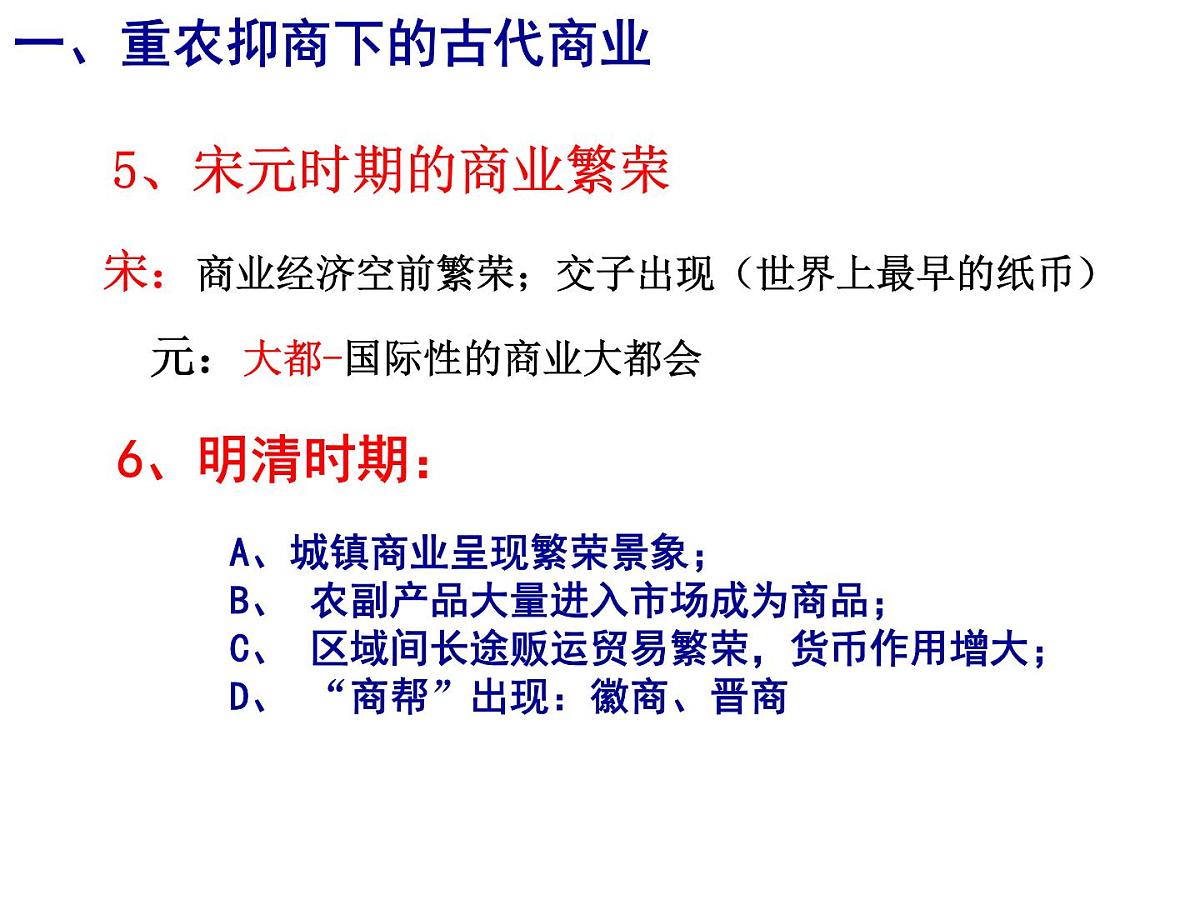 人教版 (新课标)高中历史必修2 1-3《古代商业的发展》课件第4页