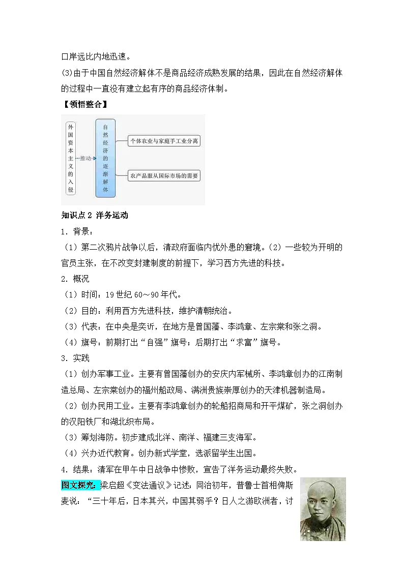 人教版 (新课标)高中历史必修2 3-9《近代中国经济结构的变动》导学案第3页
