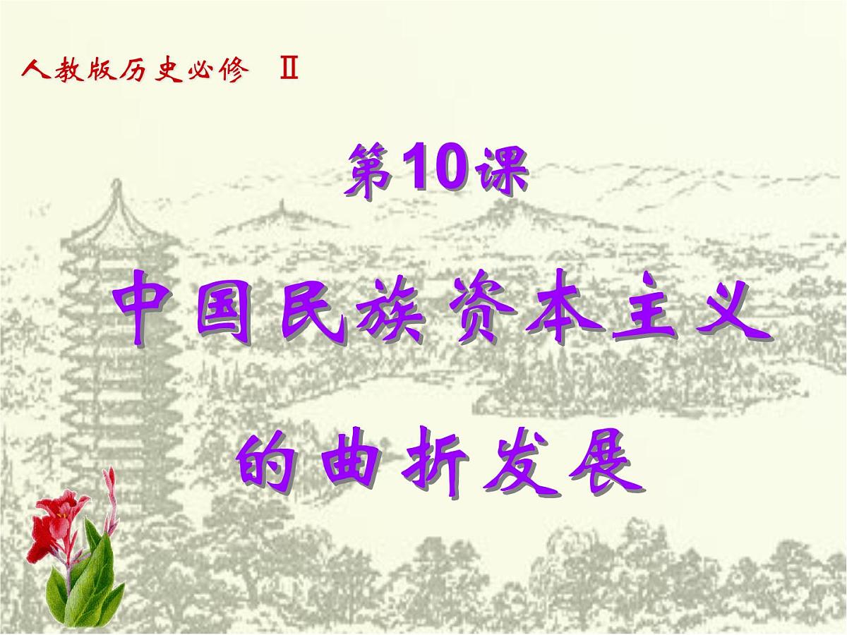 人教版 (新课标)高中历史必修2 3-10《中国民族资本主义的曲折发展》课件第1页