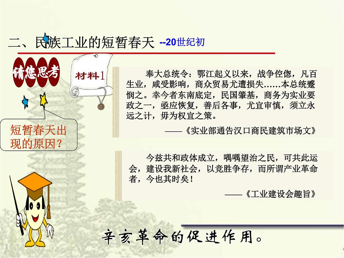 人教版 (新课标)高中历史必修2 3-10《中国民族资本主义的曲折发展》课件第7页