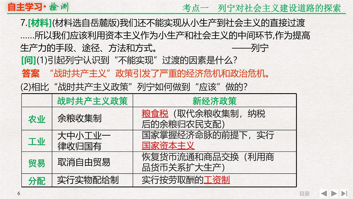 专题串讲课件：人教版 (新课标)高中历史必修2 7-20从“战时共产主义”到“斯大林模式”第6页