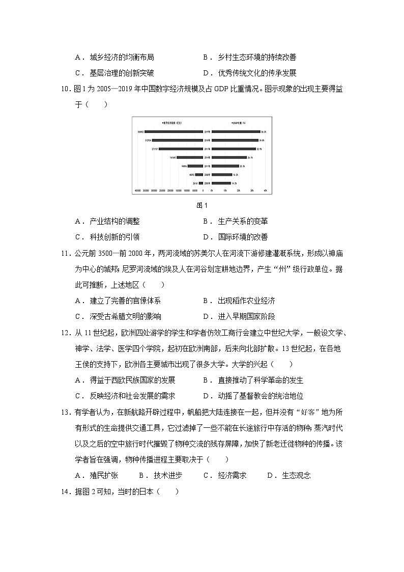 2025届江苏省盐城市高三考前指导模拟历史试题（含答案）第3页