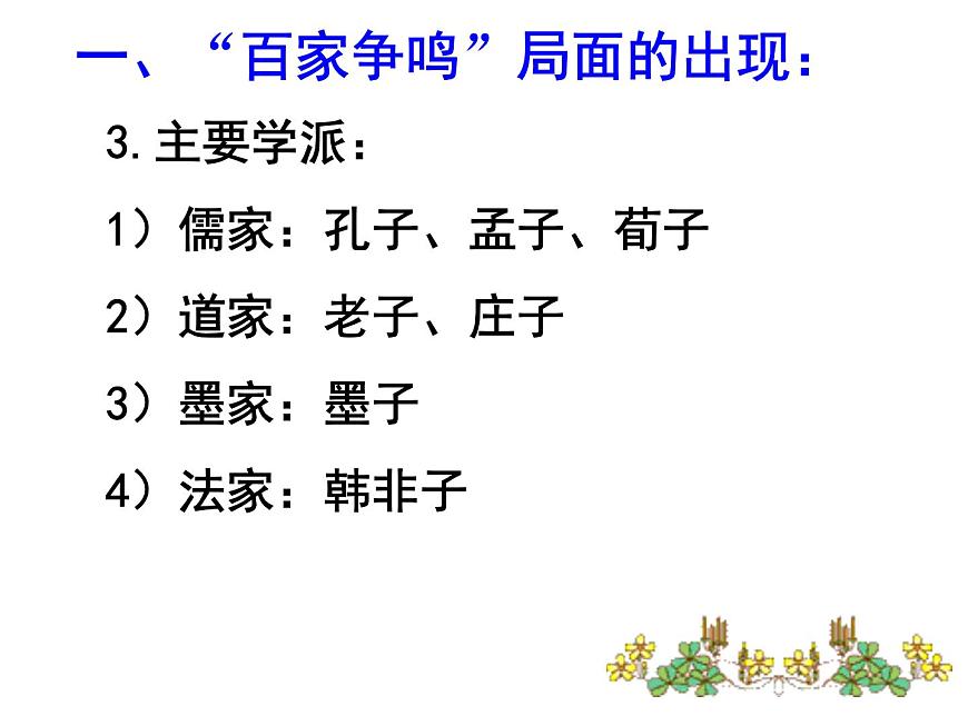 人教版 (新课标)高中历史必修3 1-1《“百家争鸣”和儒家思想的形成》课件第5页