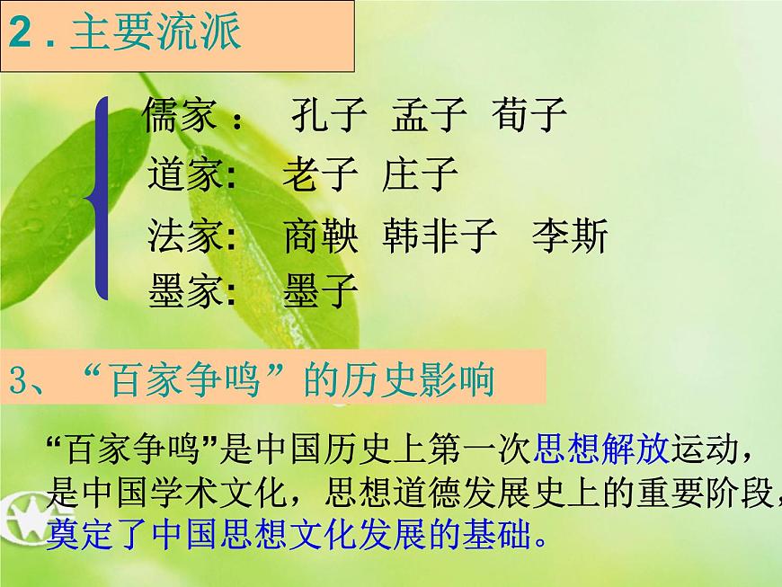 人教版 (新课标)高中历史必修3 1-1《“百家争鸣”和儒家思想的形成》课件第4页