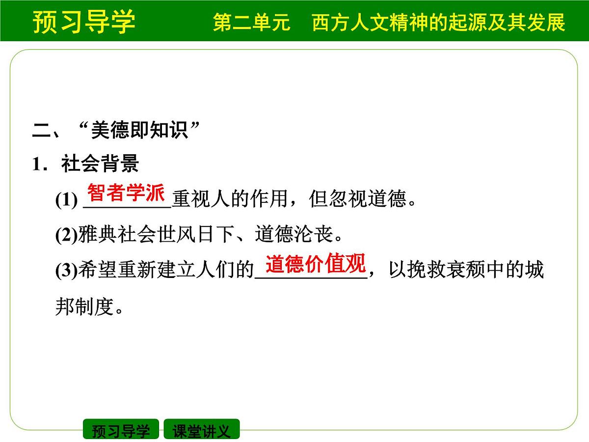 人教版 (新课标)高中历史必修3 2-5《西方人文主义思想的起源》自主学习课件第7页