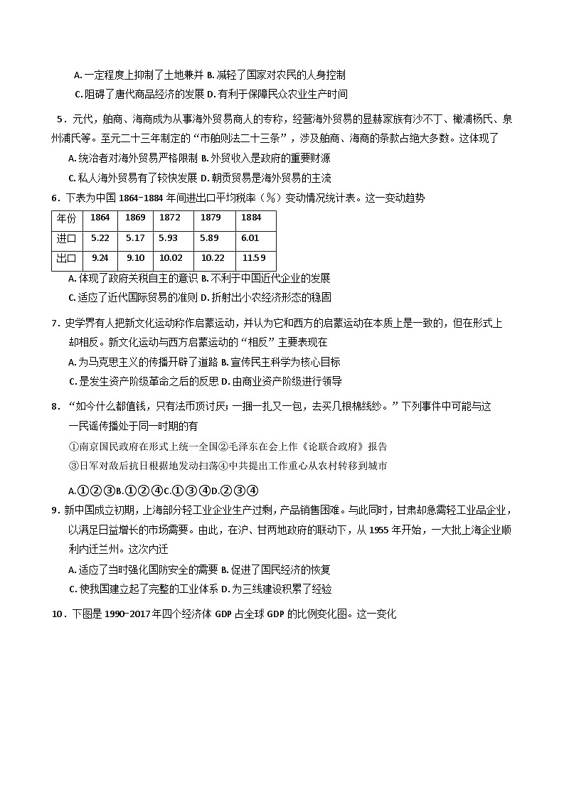 2025届北京市一六一中学高三考前热身历史试卷第2页
