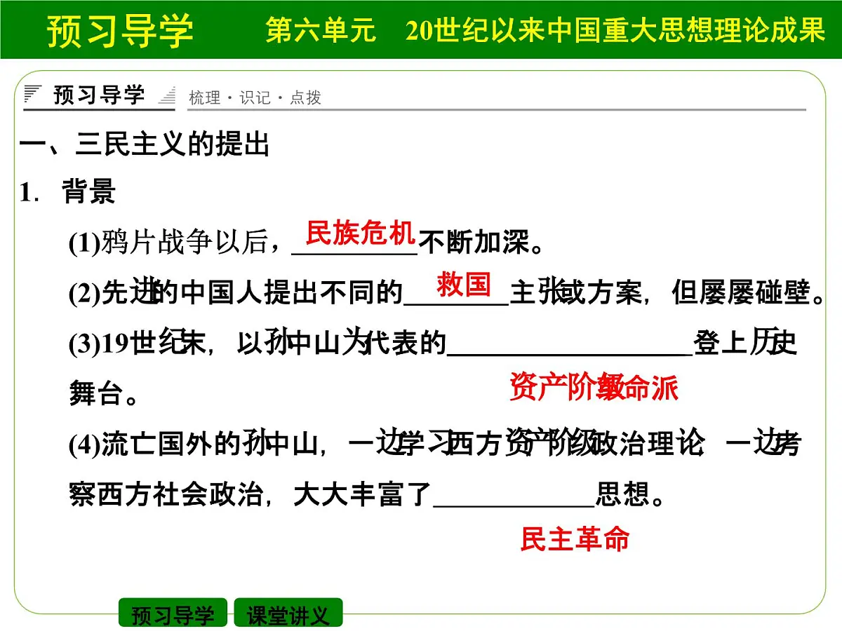 人教版 (新课标)高中历史必修3 5-16《三民主义的形成和发展》课件第3页
