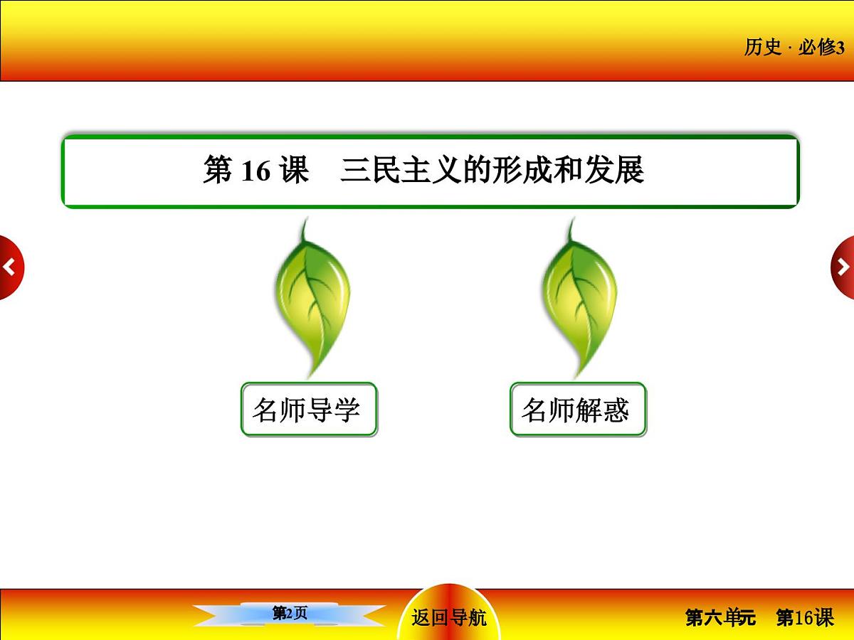 人教版 (新课标)高中历史必修3 5-16《三民主义的形成和发展》课件第2页