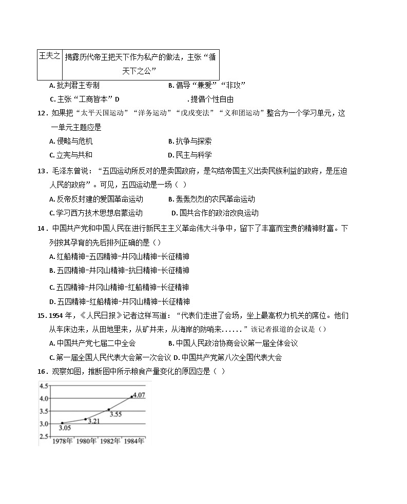 2025年北京市第二次普通高中学业水平合格性考试历史仿真模拟卷03（含答案）第3页