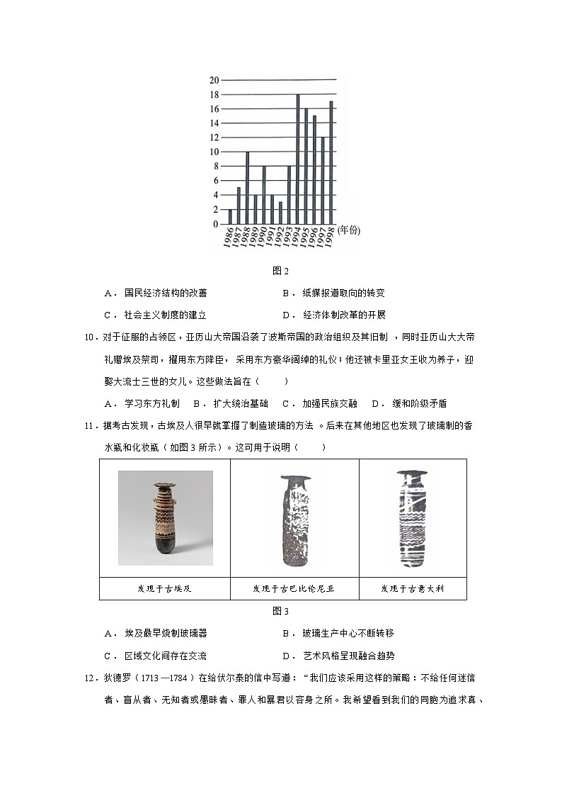 2025届安徽省高三普通高中学业水平选择性考试历史试题含答案第3页