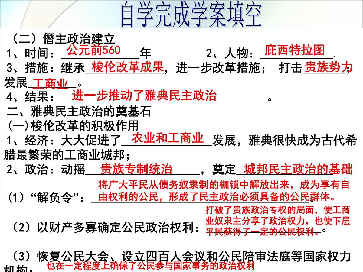 人教版 (新课标)高中历史选修1 1-3《雅典民主政治的奠基石》课件第6页