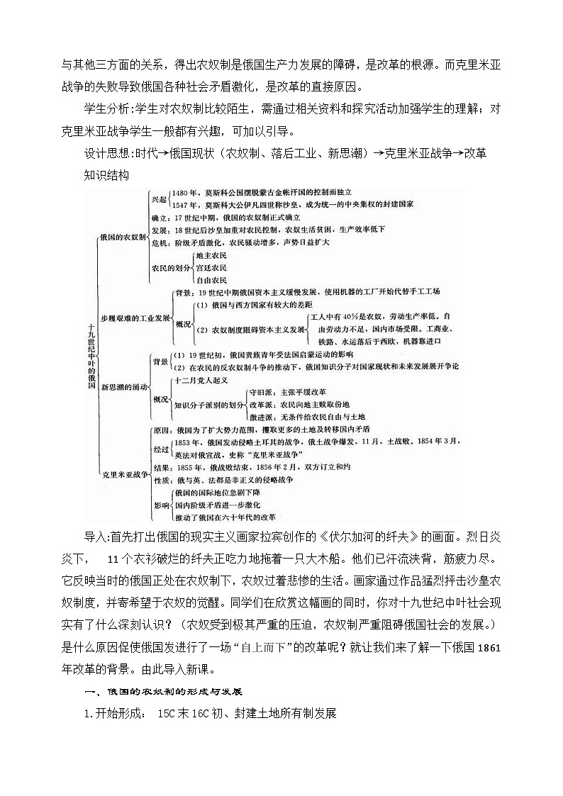 人教版 (新课标)高中历史选修1 7-1《19世纪中叶的俄国》教案第2页