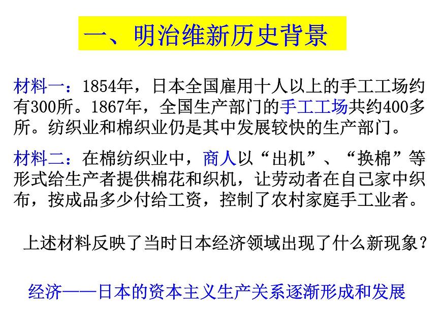 人教版 (新课标)高中历史选修1 第八单元日本明治维新综合复习课件第6页