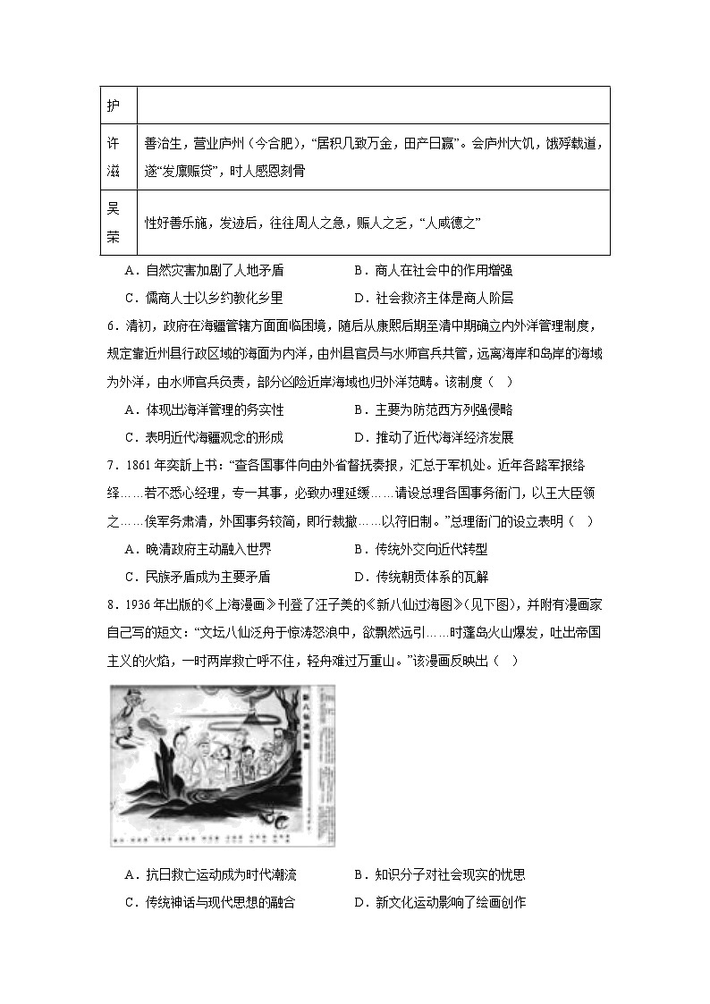 2025届东北三省精准教学联盟高三下学期5月联考历史试题（无答案）第2页