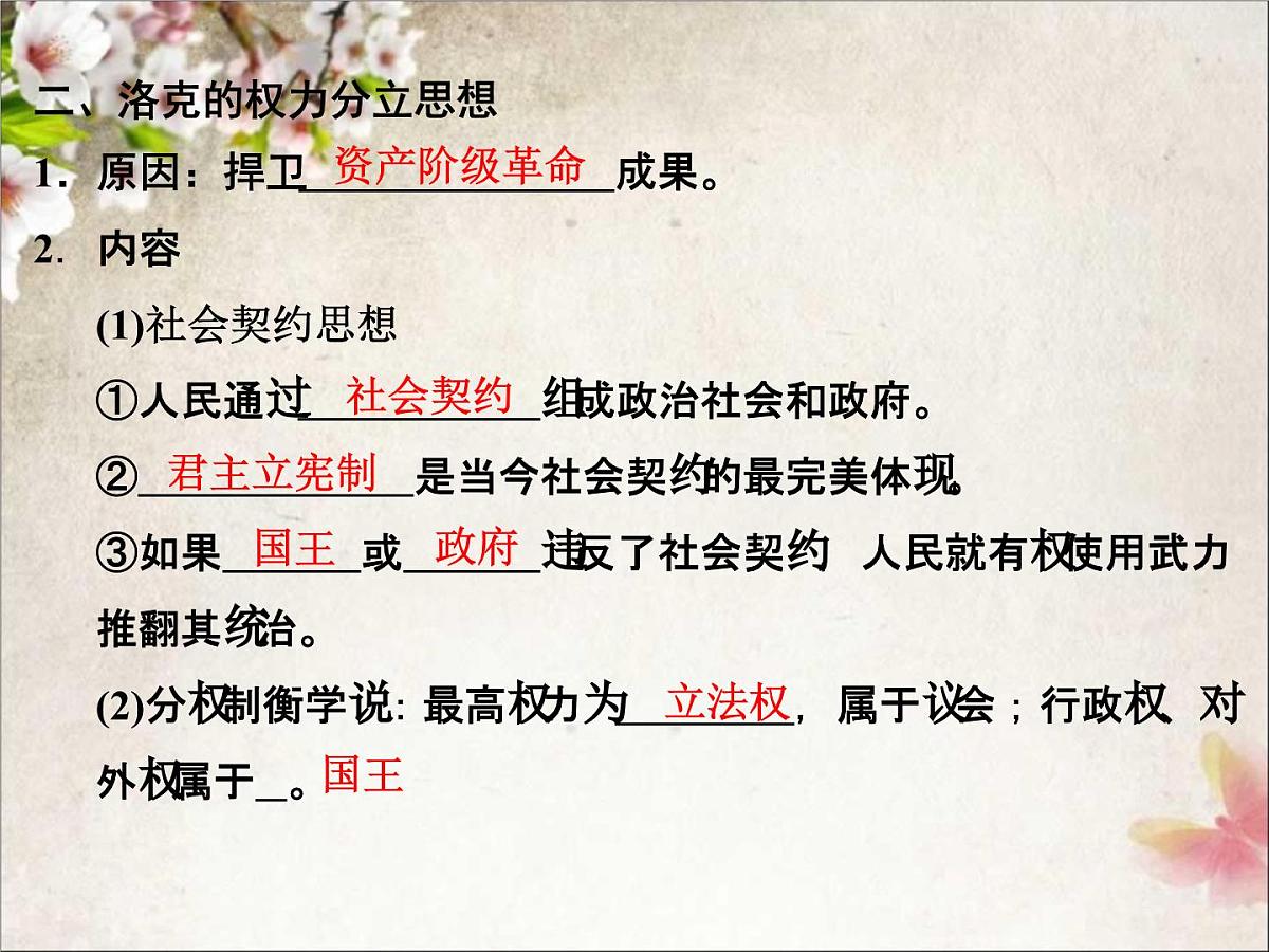 人教版 (新课标)高中历史选修2 1-2《近代西方的民主思想》课件第6页