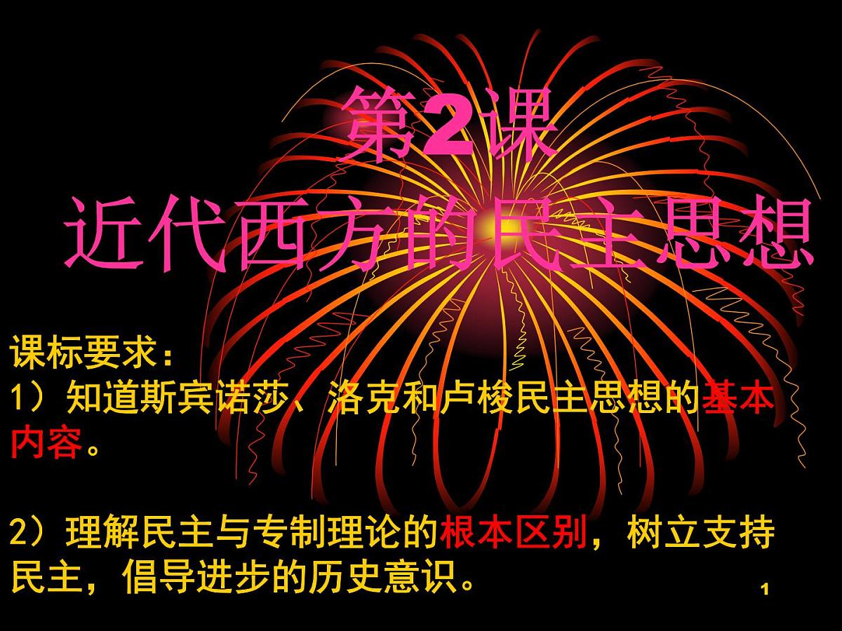 人教版 (新课标)高中历史选修2 1-2《近代西方的民主思想》课件第1页