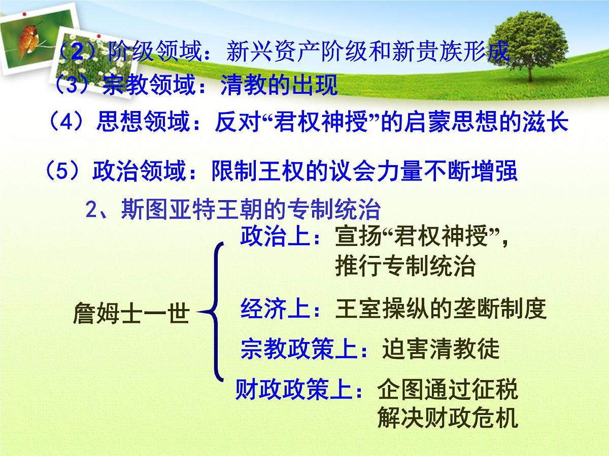 人教版 (新课标)高中历史选修2 2-1《英国议会与王权矛盾的激化》课件第6页