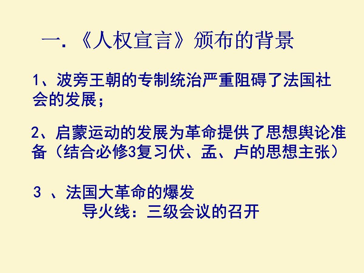 人教版 (新课标)高中历史选修2 3-2《法国《人权宣言》》课件第6页