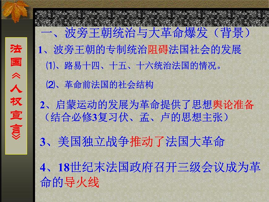 人教版 (新课标)高中历史选修2 3-2《法国《人权宣言》》课件第3页