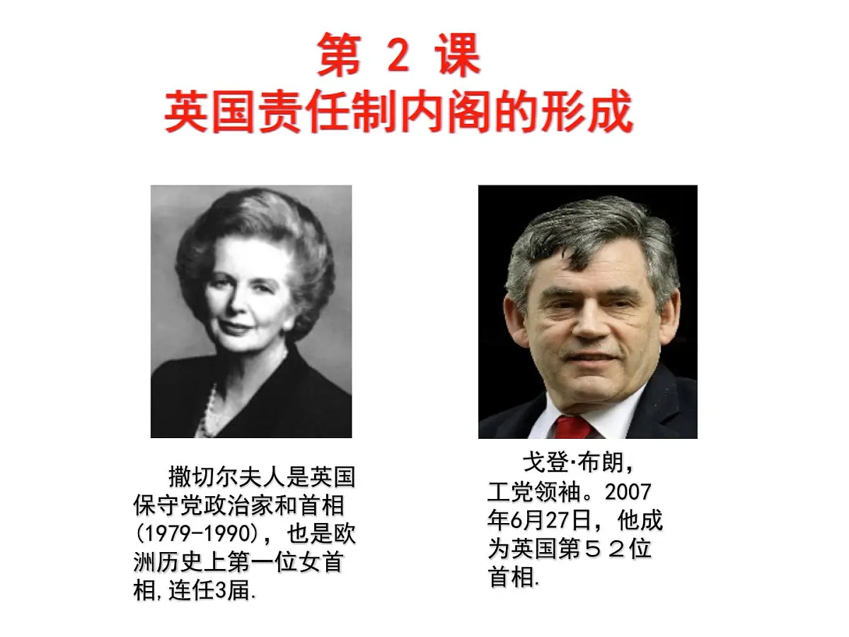 人教版 (新课标)高中历史选修2 4-2《英国责任制内阁的形成》课件第1页