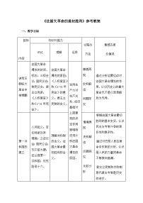 人教版 (新课标)选修2 近代社会的民主思想与实践法国大革命的最初胜利教案及反思